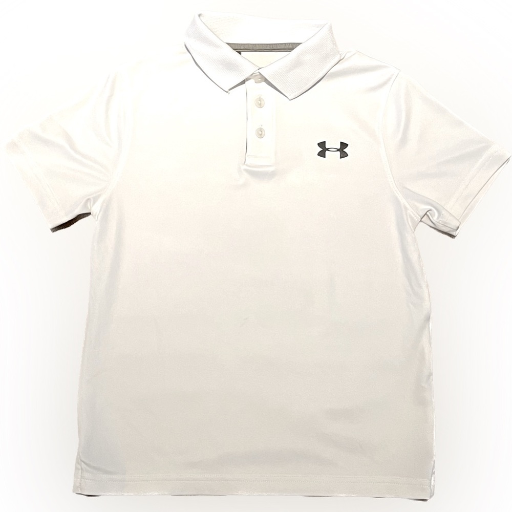 Under Armour Boys’ White Golf Polo Youth Small